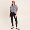 Gilet avec d&eacute;tails au col gris fonc&eacute; femme