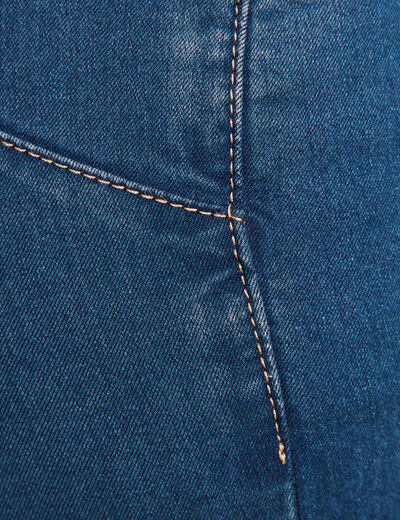 Jeans léger taille haute long denim double stone femme