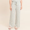 Pantalon coupe large 7/8&egrave;me taille haute taupe femme