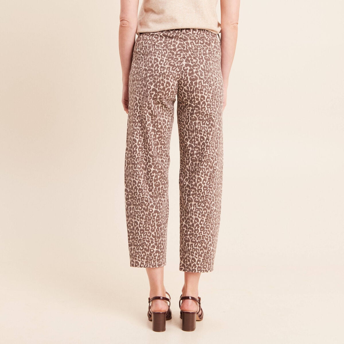 Pantalon magique Le L&eacute;ger coupe barrel beige femme
