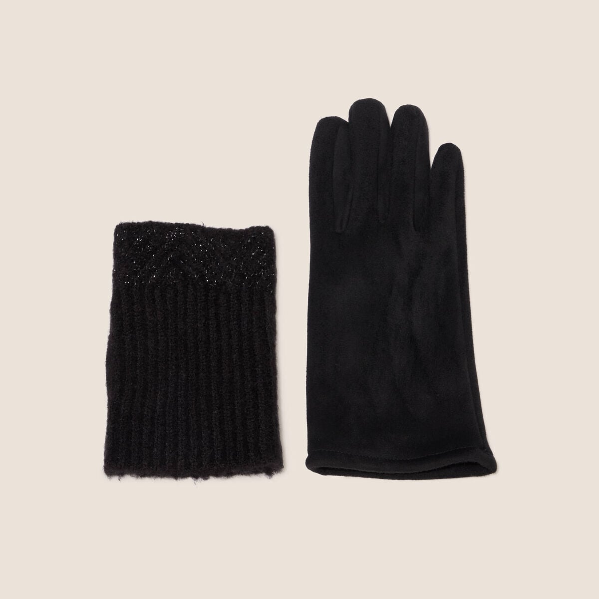 Gants 3 en 1 noir femme