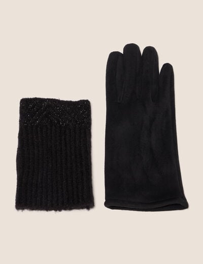 Gants 3 en 1 noir femme