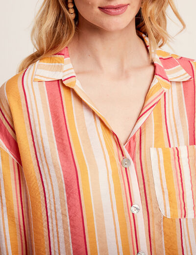 Chemise manches 3/4 multicolore femme