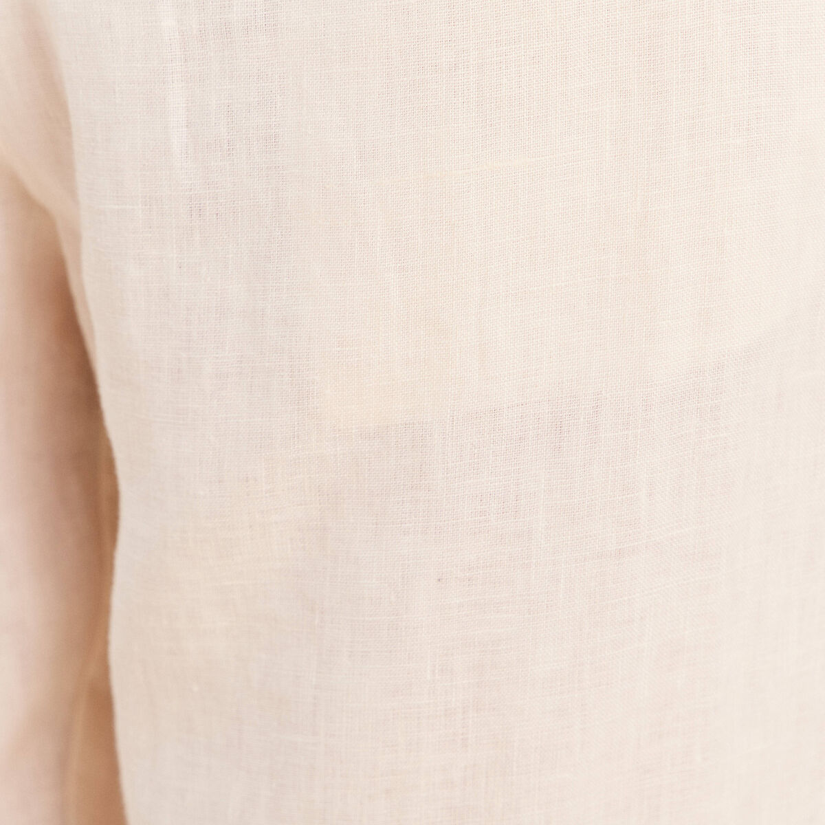 Pantalon coupe chino en lin ceintur&eacute; beige femme