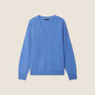 Pull en cachemire col v bleu violet femme