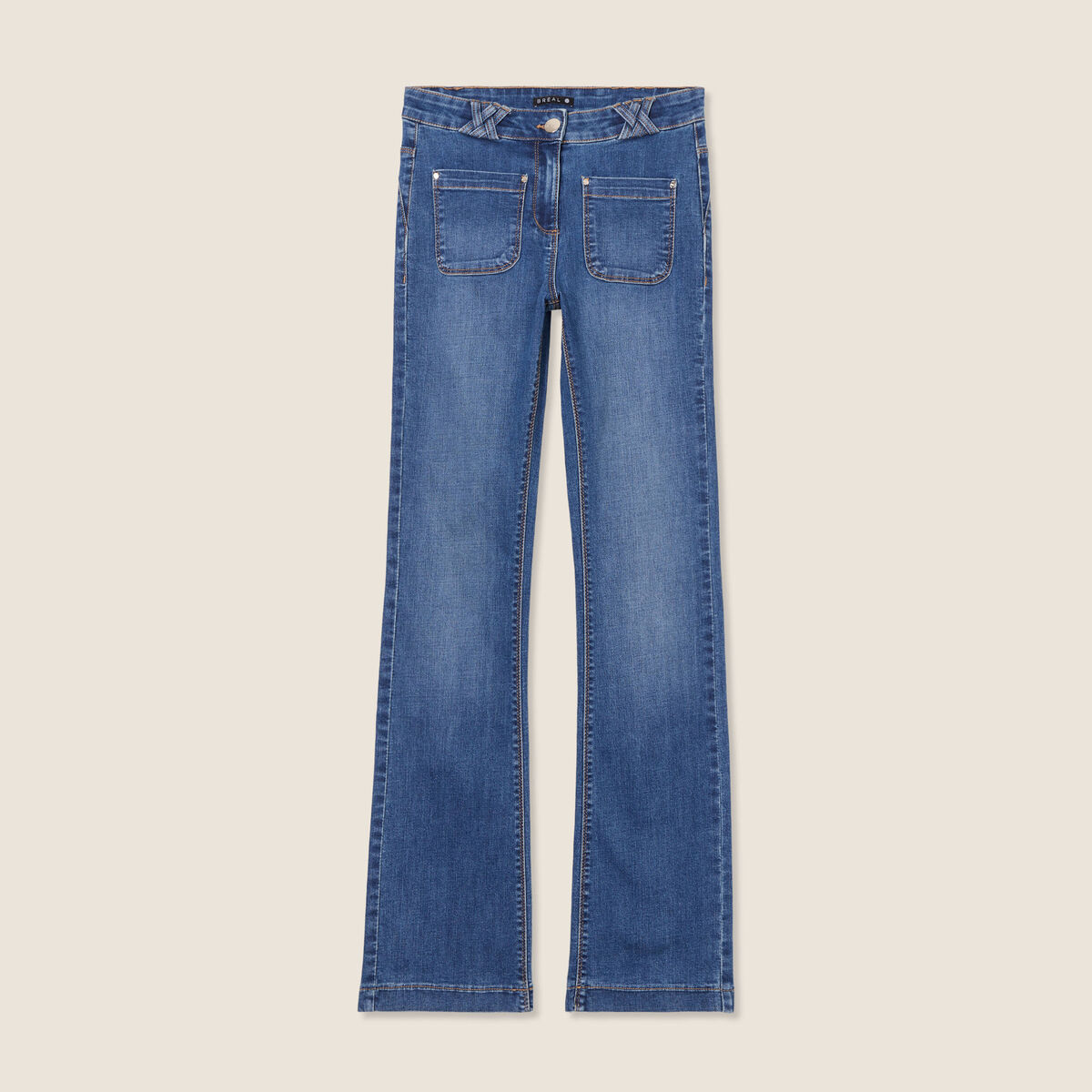 Jean bootcut taille standard denim stone femme