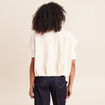 Veste col rond manches courtes doubl&eacute;e ecru femme