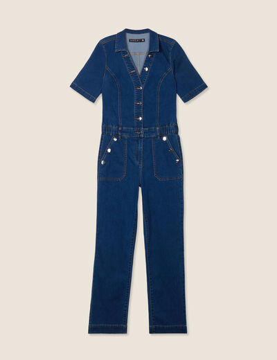 Combinaison pantalon en jean denim stone femme