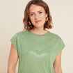 T-shirt manches courtes vert femme