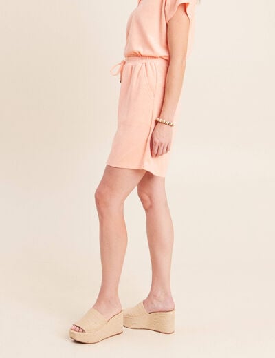 Short taille haute orange abricot femme