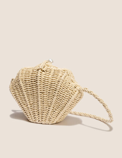 Sac bandouli&egrave;re doubl&eacute; ecru femme