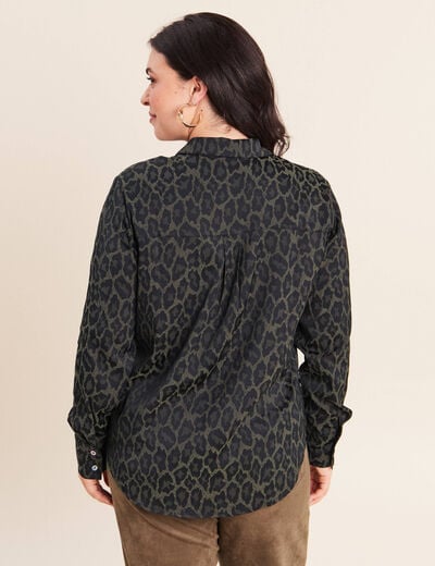 Chemise manches longues vert kaki femme