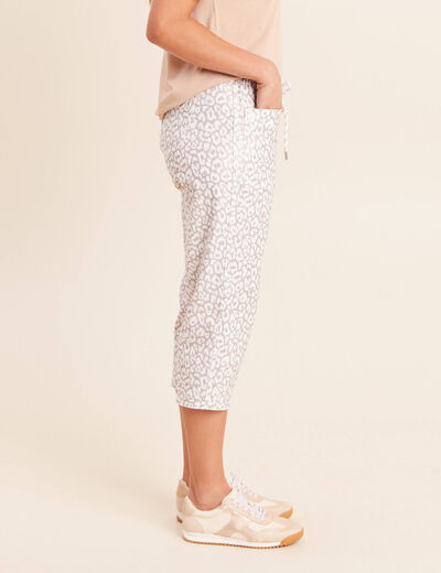 Pantacourt r&eacute;versible boyfriend blanc femme
