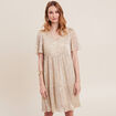 Robe droite fils métallisés couleur or femme