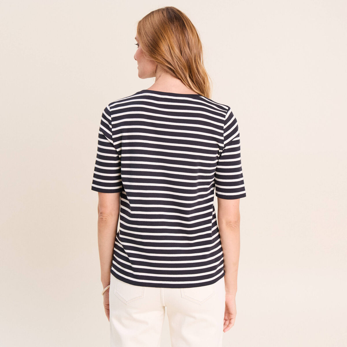 T-shirt col rond noir femme