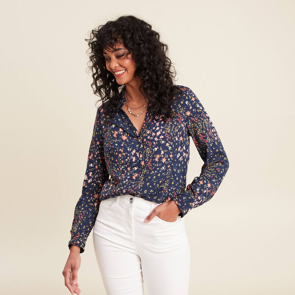chemise manches longues bleu marine femme Chemise manches longues bleu marine femme