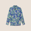 Chemise manches longues bleu femme