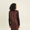 Veste sans manches doubl&eacute;e marron fonc&eacute; femme