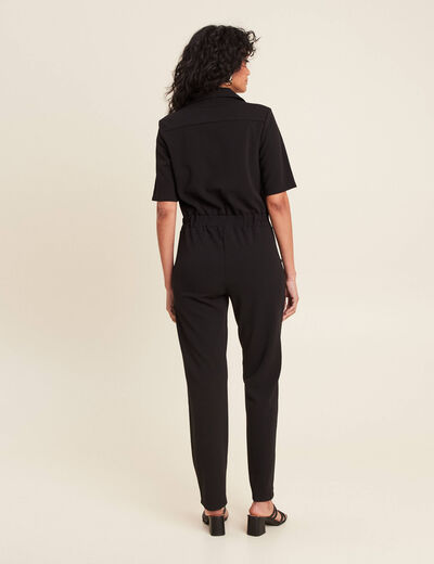 Combinaison pantalon boutons noir femme