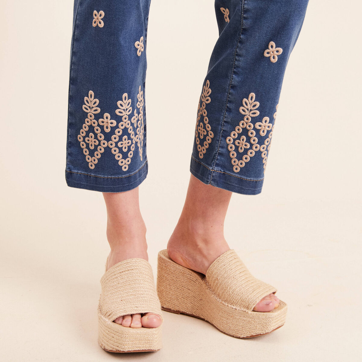 Pantalon magique Le L&eacute;ger coupe droite bleu femme