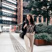 Pantalon large fluide à pinces sable femme