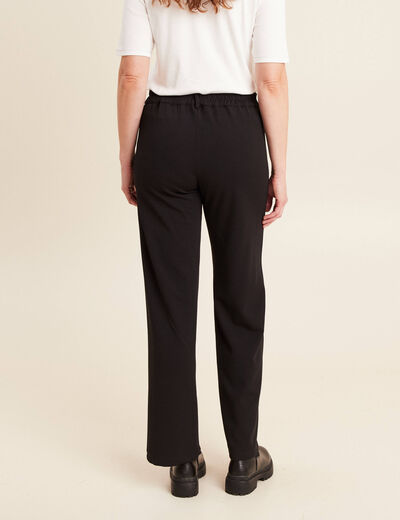Pantalon droit taille haute noir femme