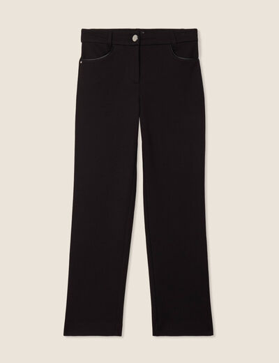 Pantalon droit noir femme