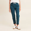 Pantalon coupe mom 7/8&egrave;me bleu canard femme