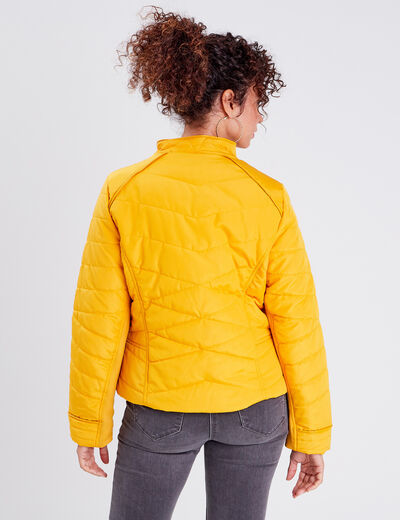 Doudoune droite jaune or femme