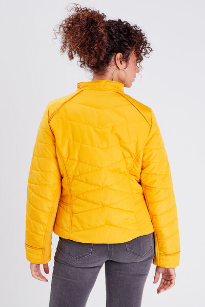 Doudoune droite jaune or femme