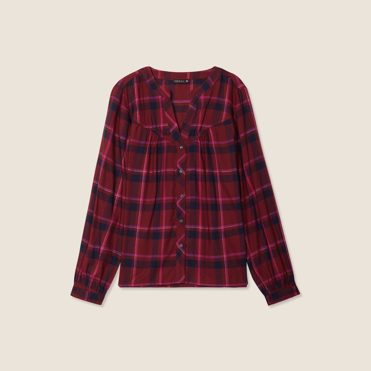Blouse manches longues rose framboise femme