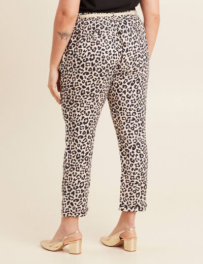 Pantalon à ceinture sable femme