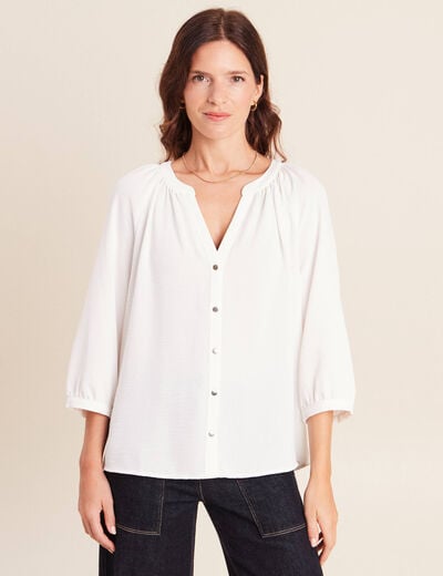 Chemise manches 3/4 ecru femme