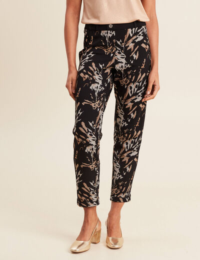 Pantalon droit réversible noir femme