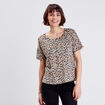 Pull manches courtes beige femme