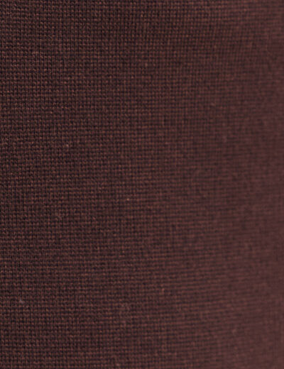 Legging 7/8&egrave;me taille bascul&eacute;e en maille marron fonc&eacute; femme