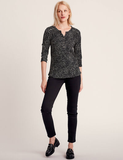 Jean magique ajusté taille standard noir femme
