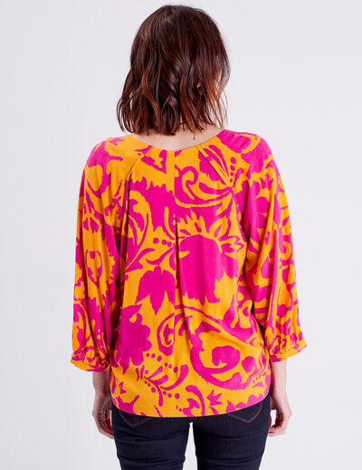 Blouse manches 3/4 jaune foncé femme