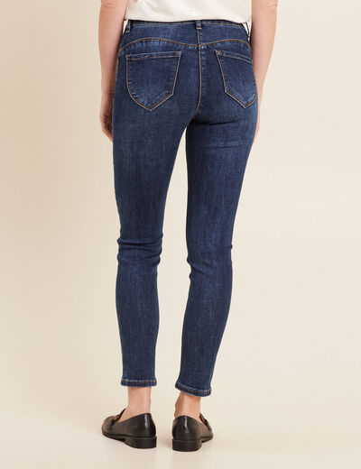 Jean ajusté à strass denim brut femme