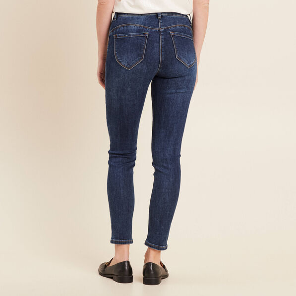 jean ajuste a strass denim brut femme Jean ajusté à strass denim brut femme