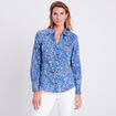 Chemise manches longues bleu femme