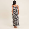 Robe longue évasée bretelles noir femme