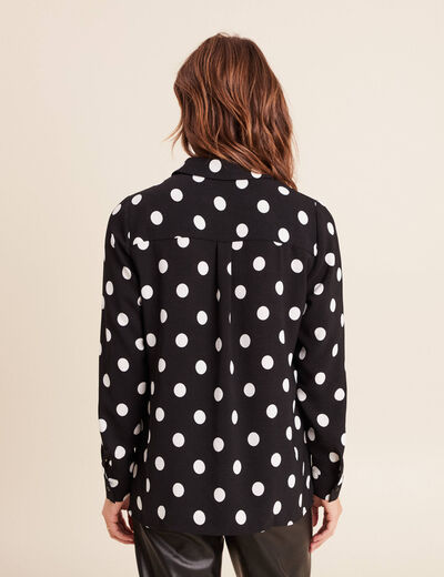 Chemise fluide manches longues noir femme