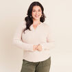 Pull manches longues creme femme