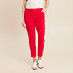 Pantalon flou ceintur&eacute; rouge femme