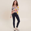Pantalon léger taille standard long bleu marine femme