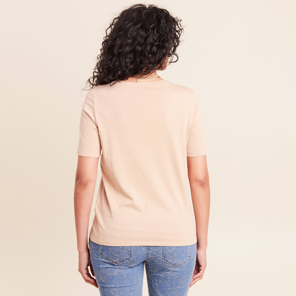 T-shirt manches courtes sable femme