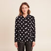Chemise fluide manches longues noir femme