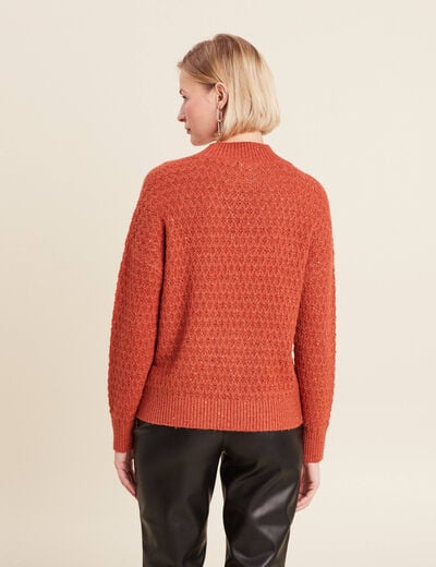 Pull manches longues sequins vieux rose femme