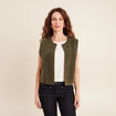Gilet sans manches vert kaki femme